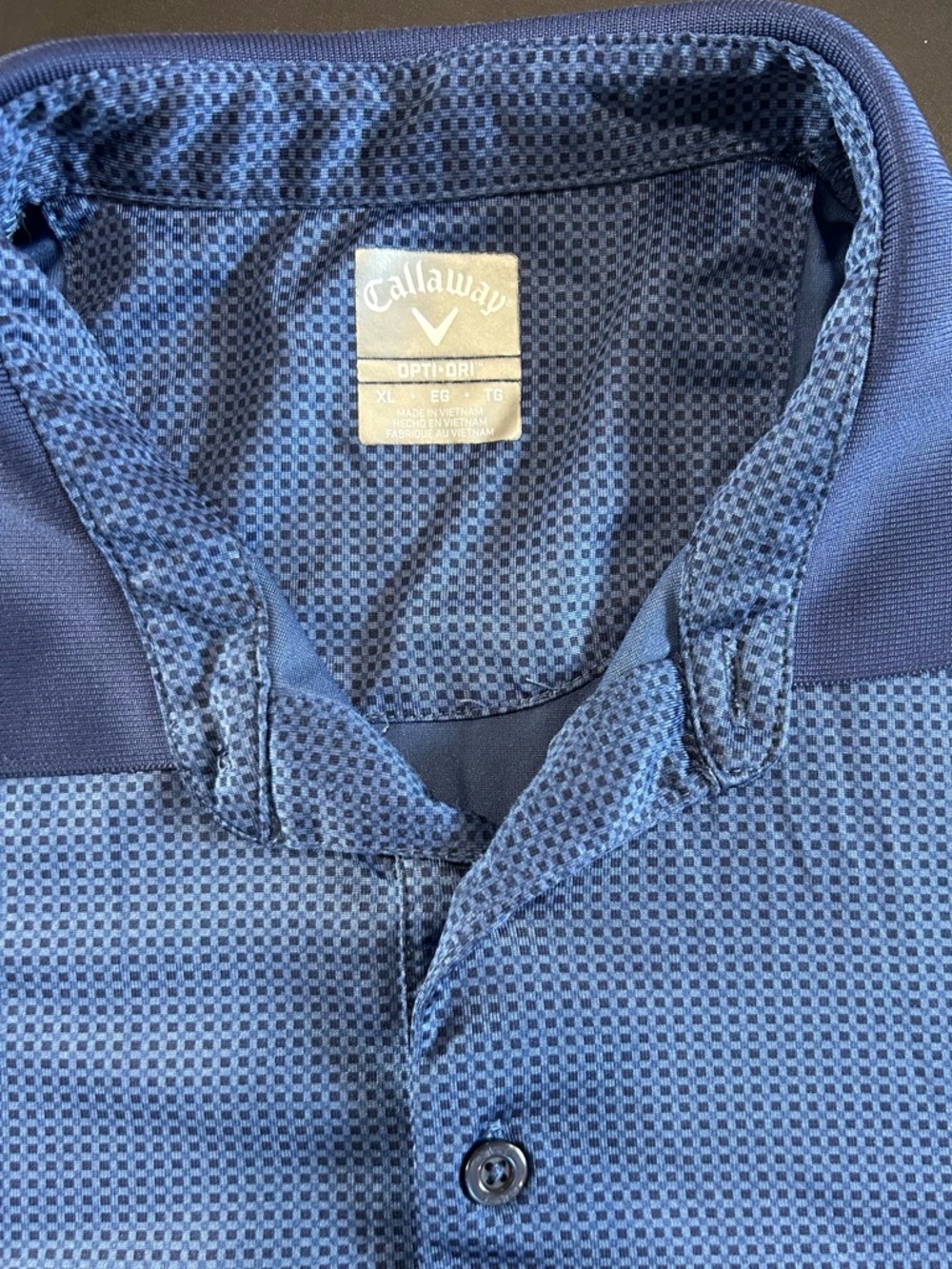 Callaway Blue Checker-Texture Golf Polo